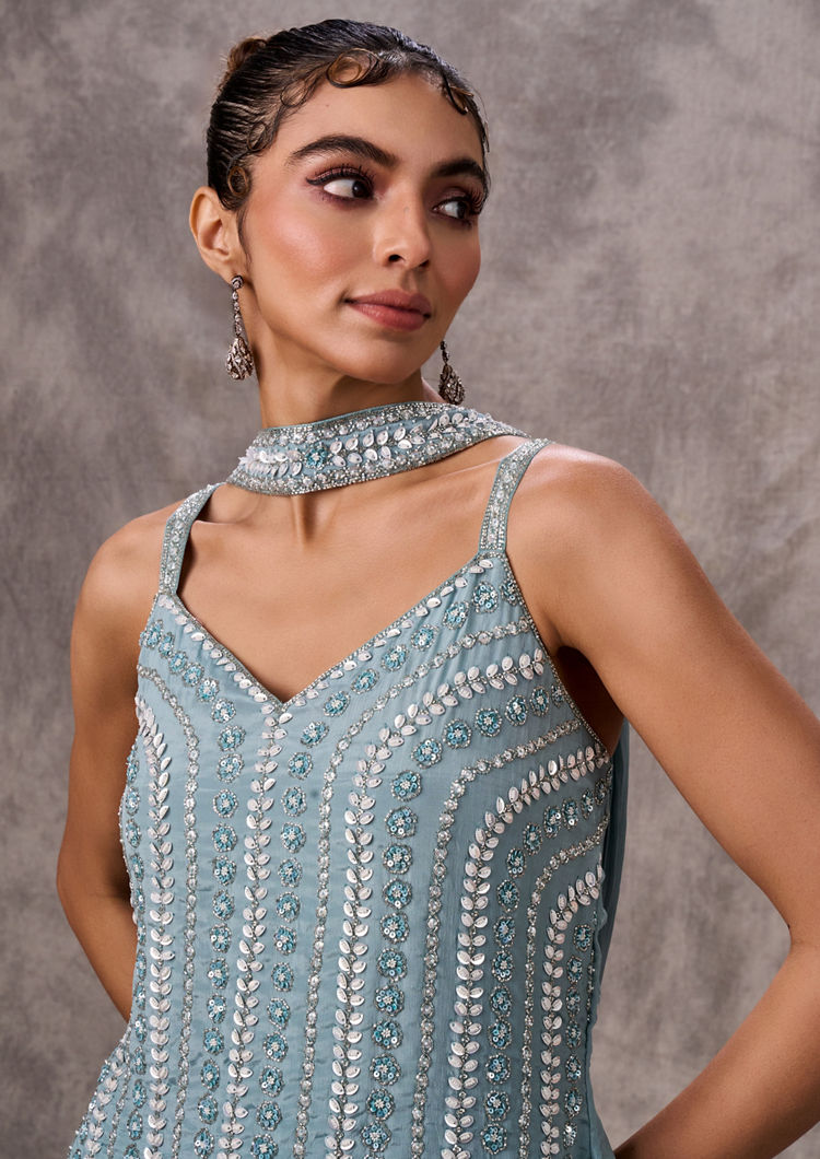 Twamev Women Emerald Enchantment Stitched Suit