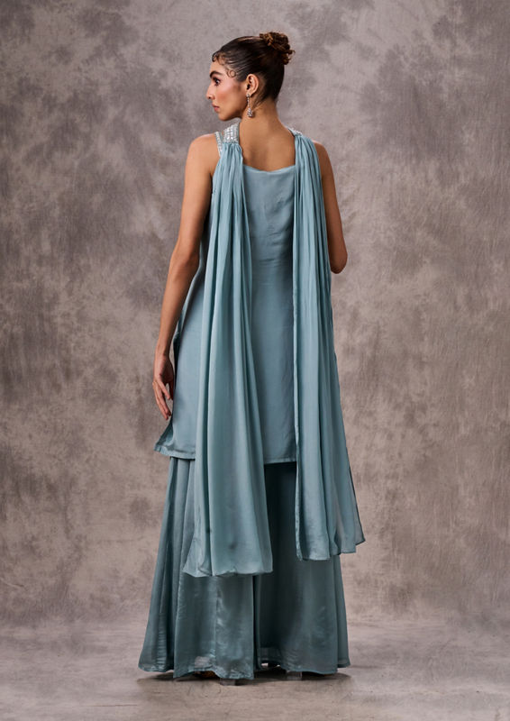 Twamev Women Emerald Enchantment Stitched Suit