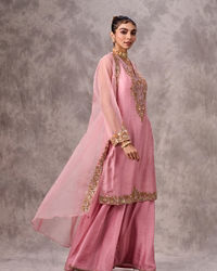 Twamev Women Dusty Pink Artistry Stitched Suit