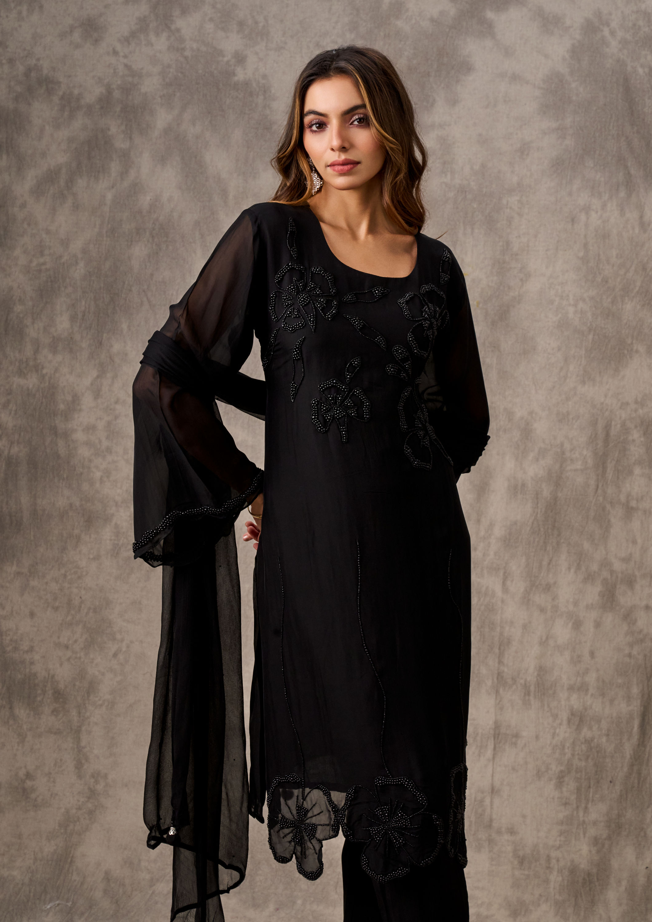 Twamev Women Black Elegance Stitched Suit