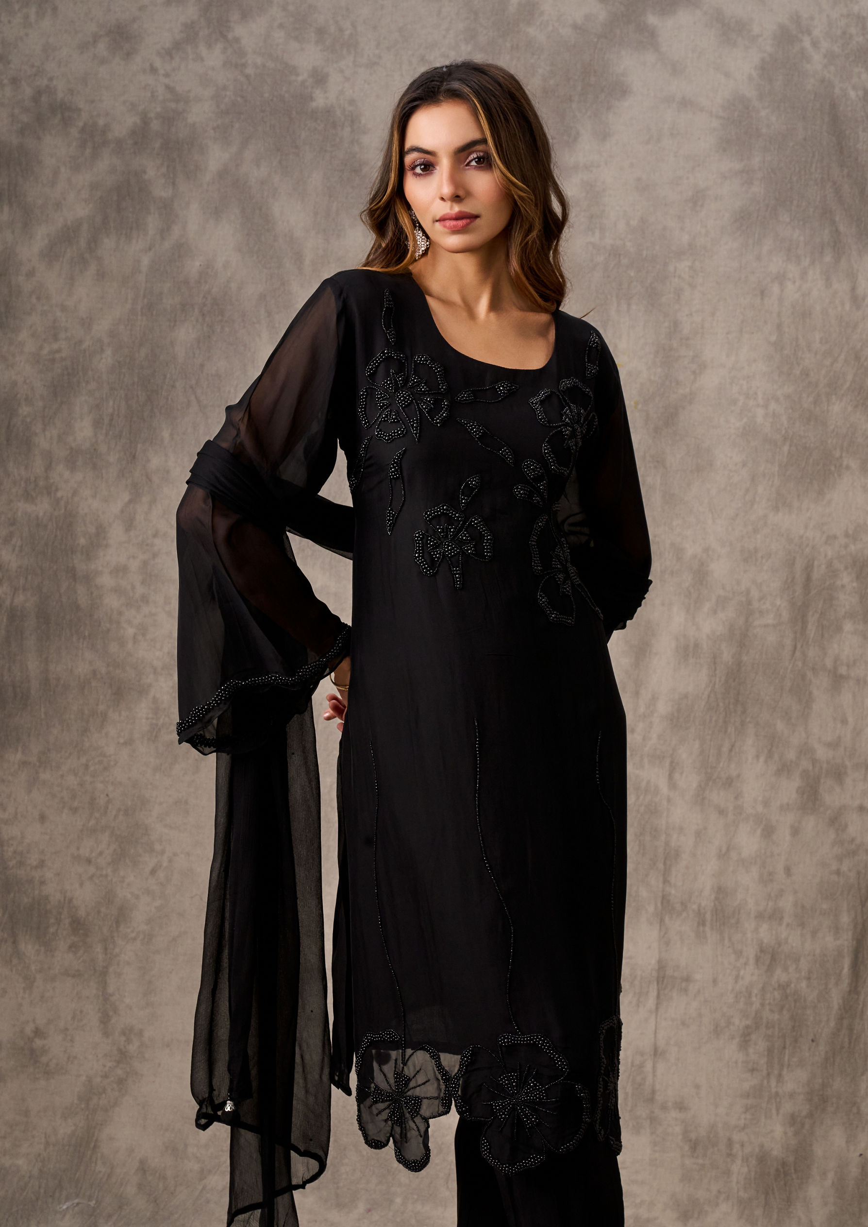 Twamev Women Black Elegance Stitched Suit
