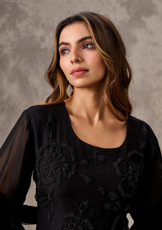 Twamev Women Black Elegance Stitched Suit