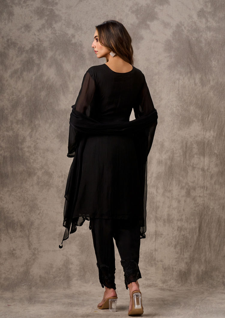 Twamev Women Black Elegance Stitched Suit