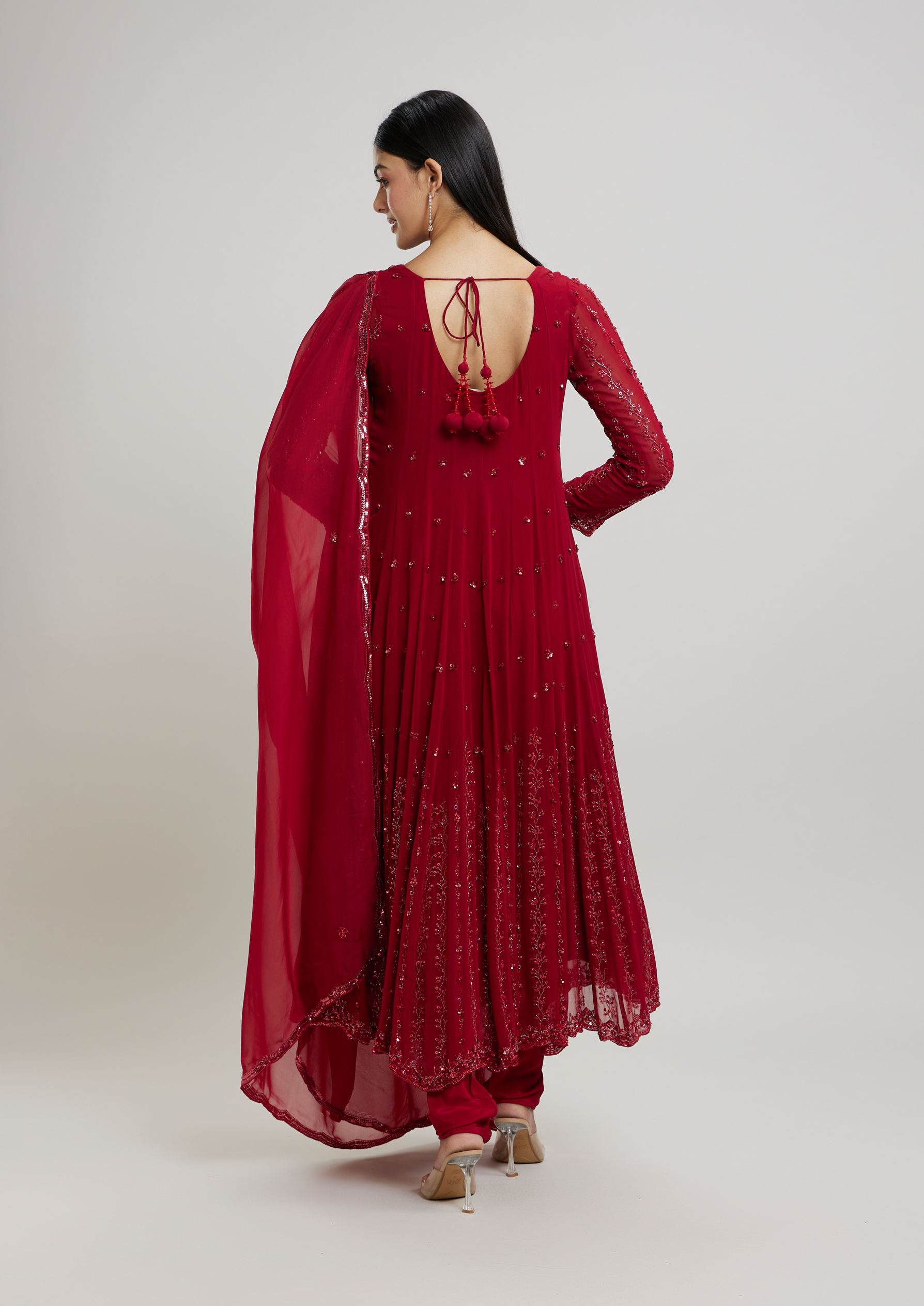Twamev Women Elegant Rani Pink Stitched Suit