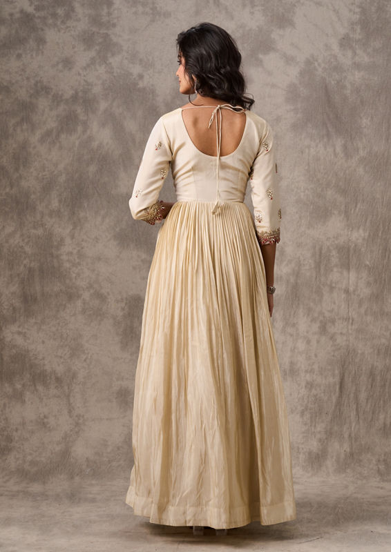 Twamev Women Cream Dream Anarkali Stitched Suit