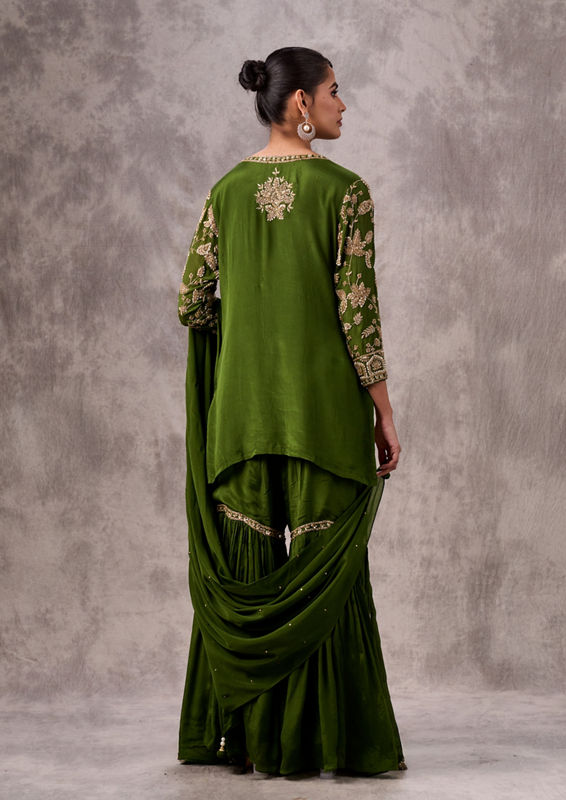 Twamev Women Mehandi Green Elegance Stitched Suit