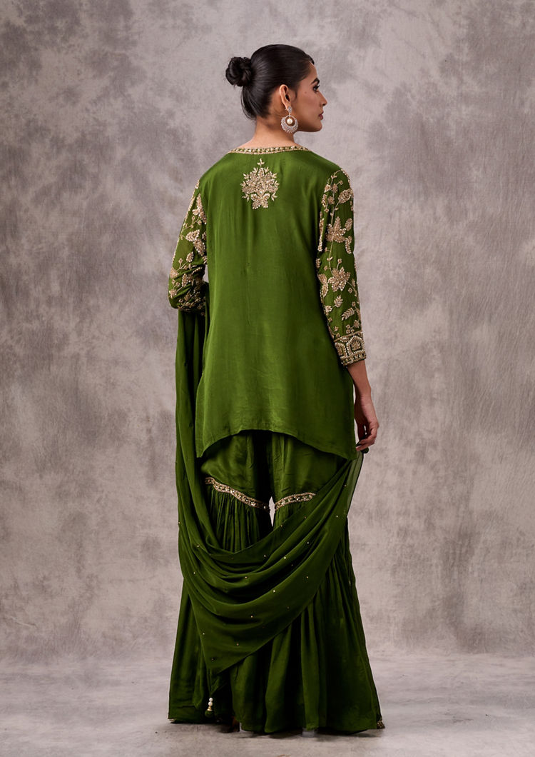 Twamev Women Mehandi Green Elegance Stitched Suit