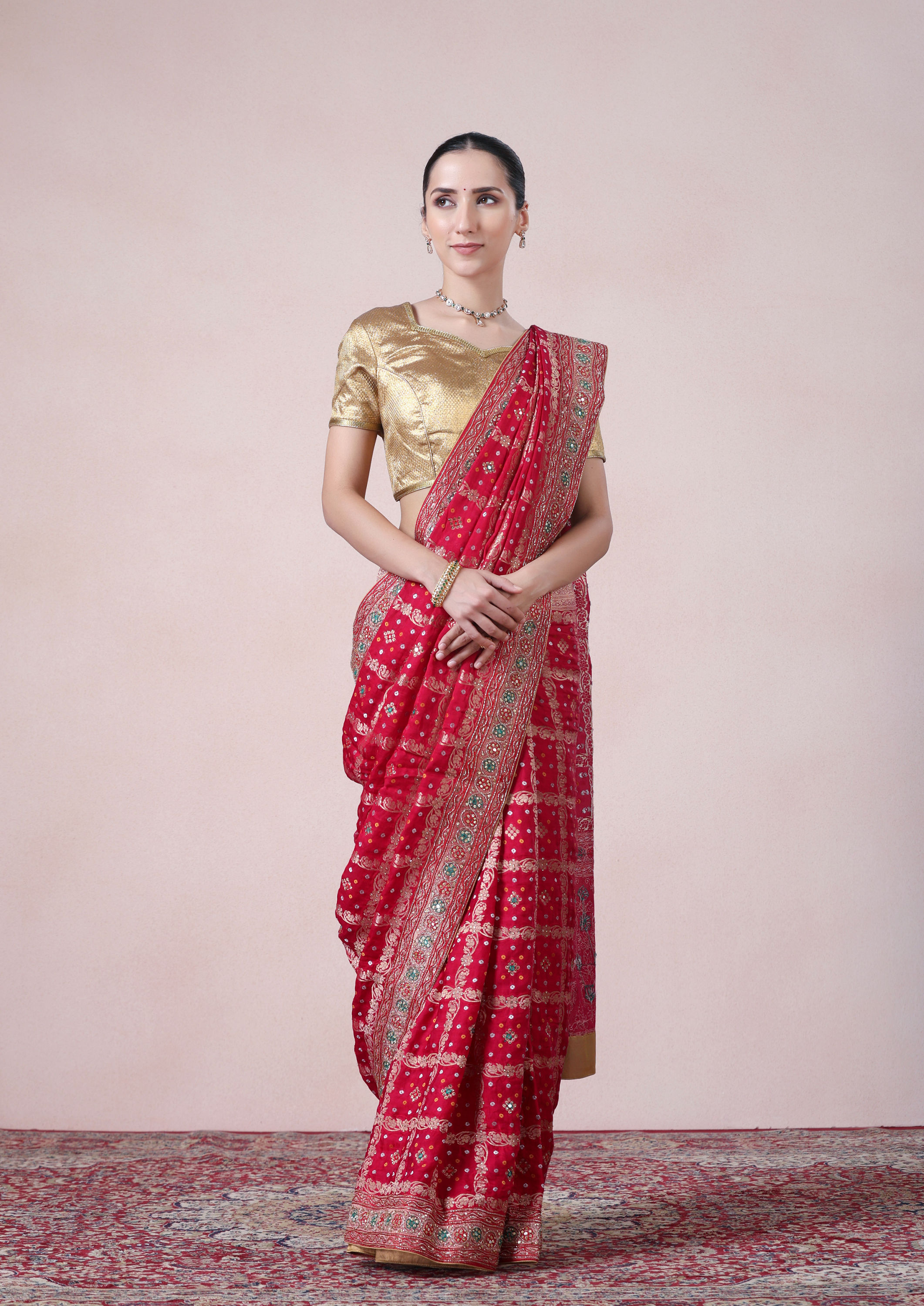 Twamev Women Royal Rani Luxe Satin Saree