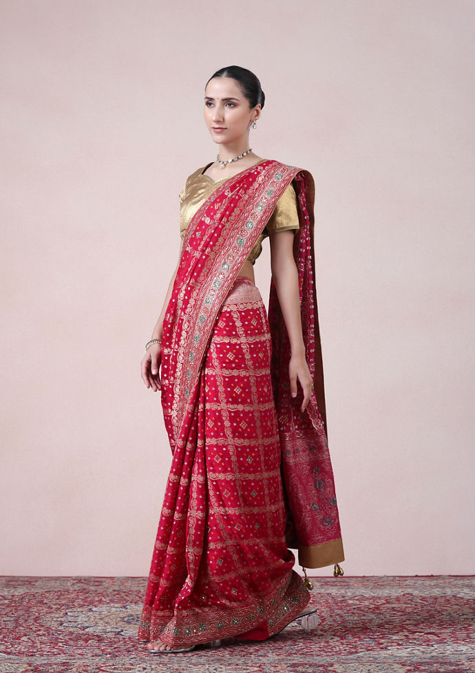 Twamev Women Royal Rani Luxe Satin Saree