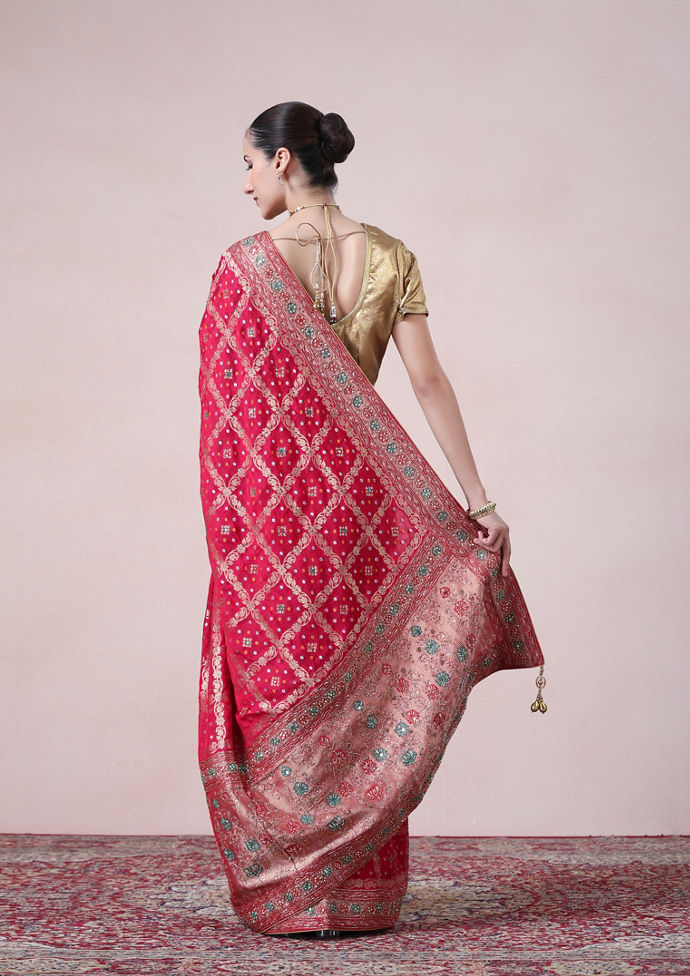 Twamev Women Royal Rani Luxe Satin Saree