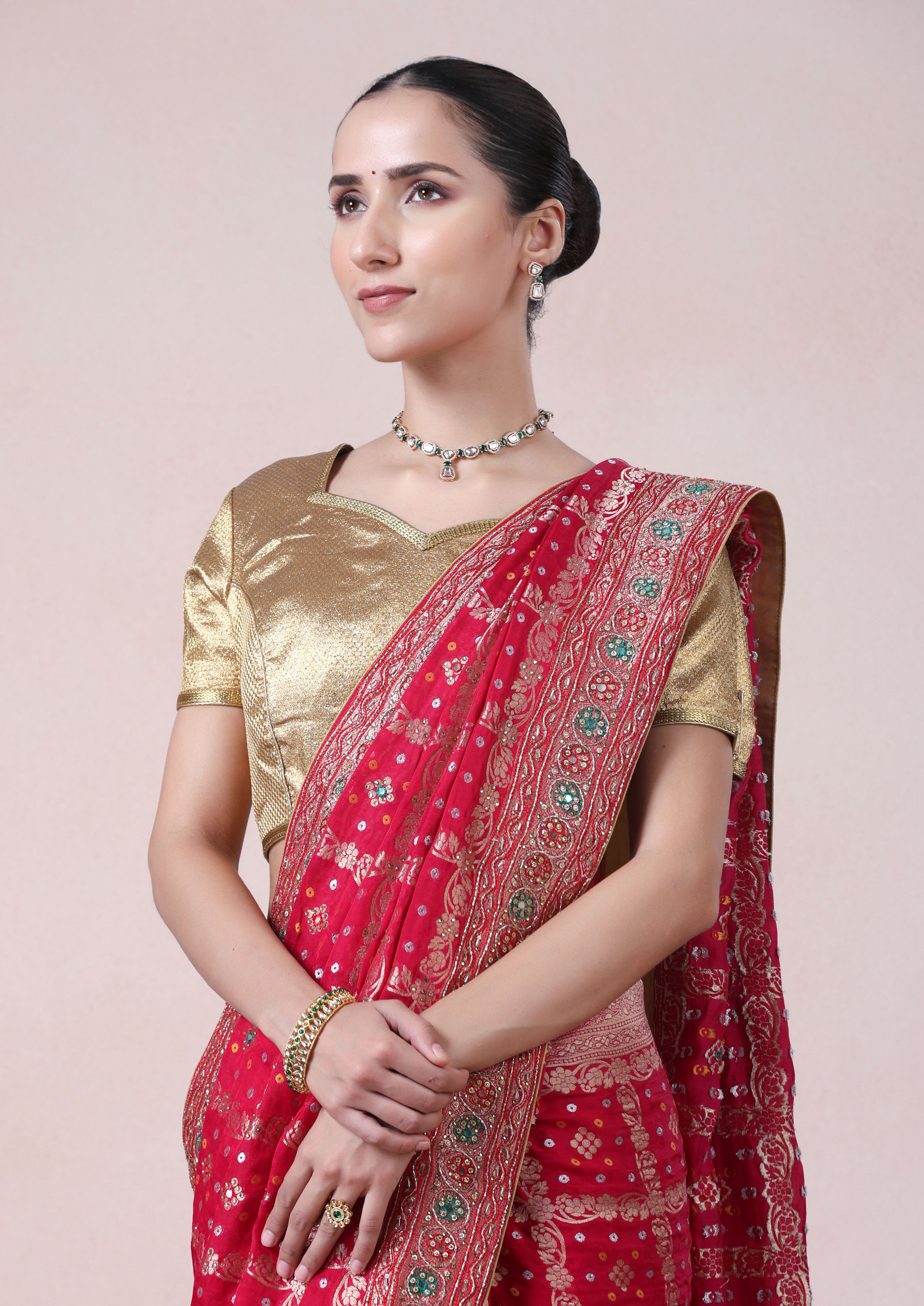 Twamev Women Royal Rani Luxe Satin Saree