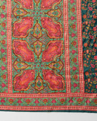 Twamev Women Teal Blue Silk Multicolour Floral Woven Saree