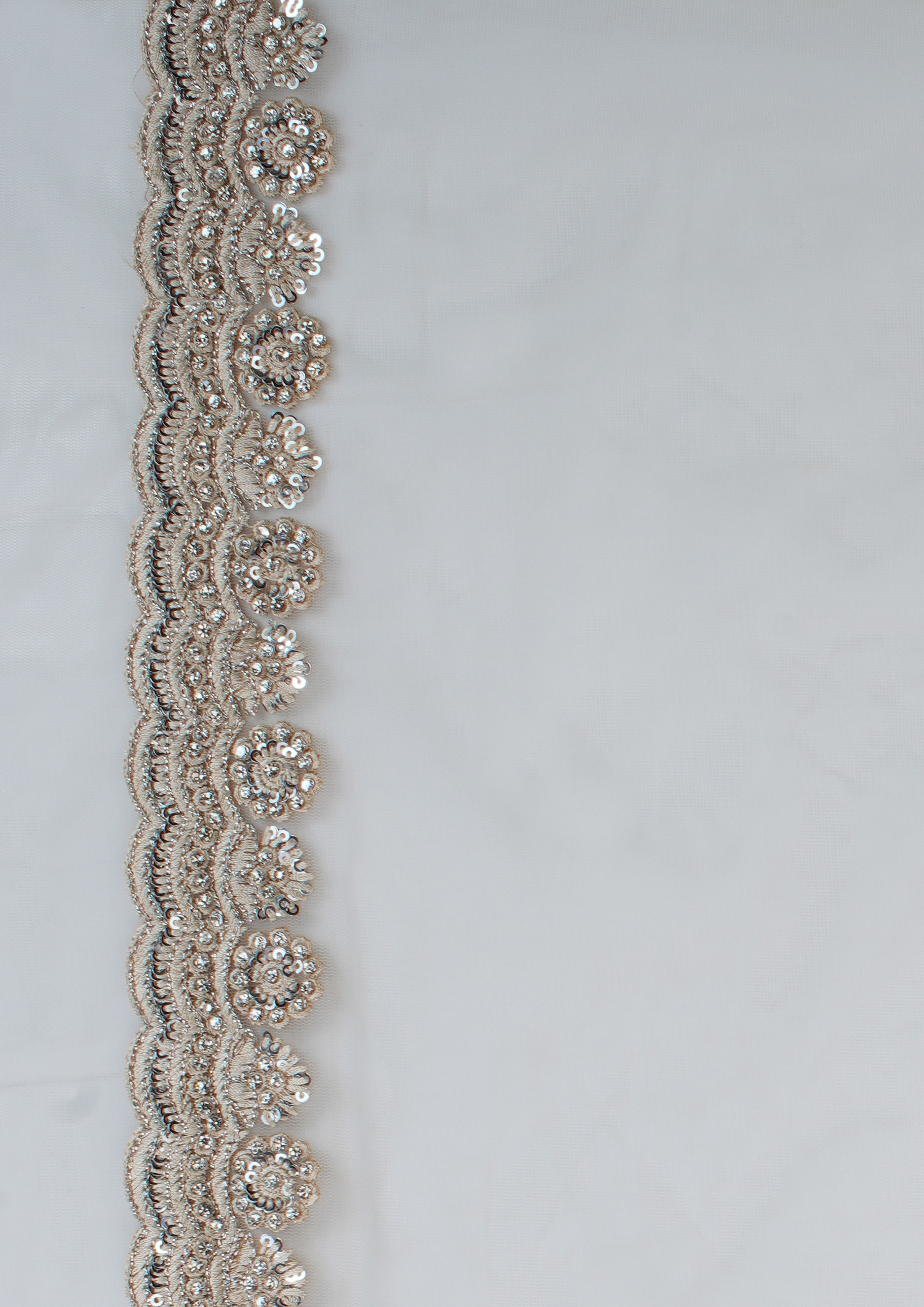 Twamev Women Twinkling Sequins Beige Saree