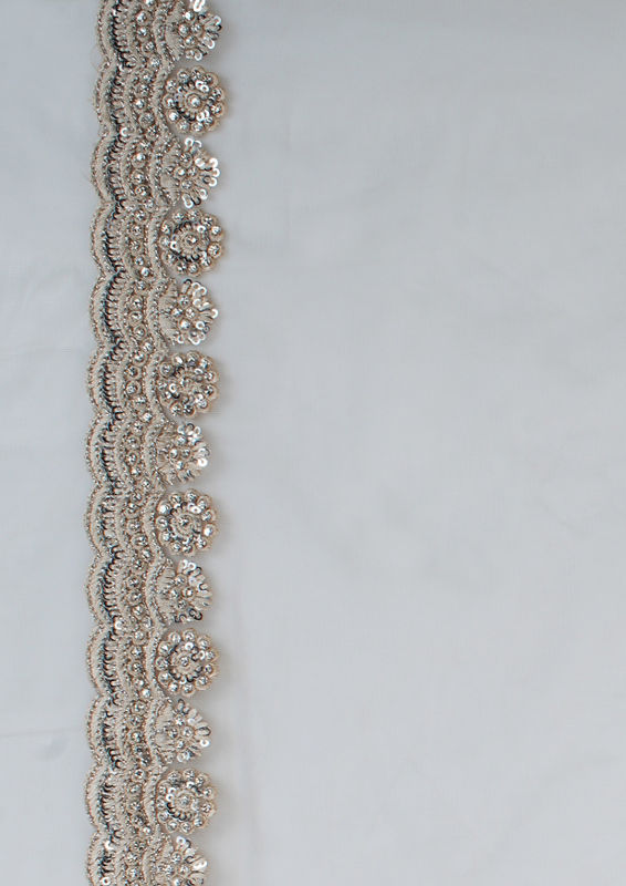 Twamev Women Twinkling Sequins Beige Saree