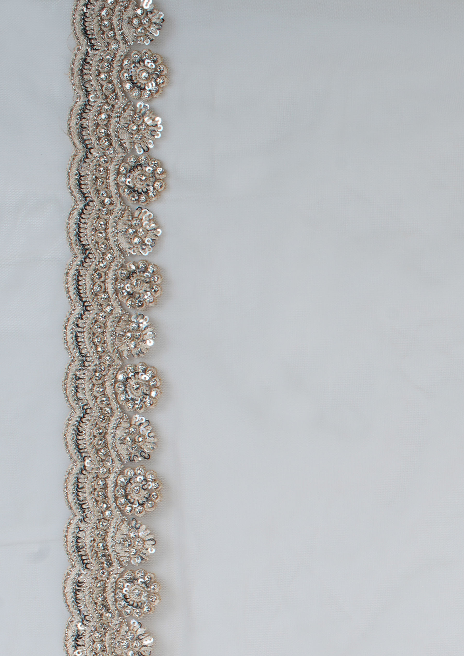 Twamev Women Twinkling Sequins Beige Saree