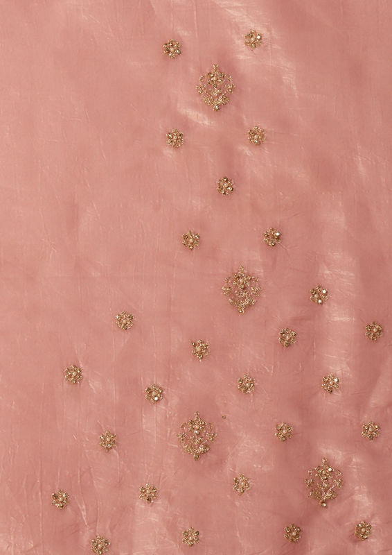 Twamev Women Dusty Pink Swirl Organza Saree