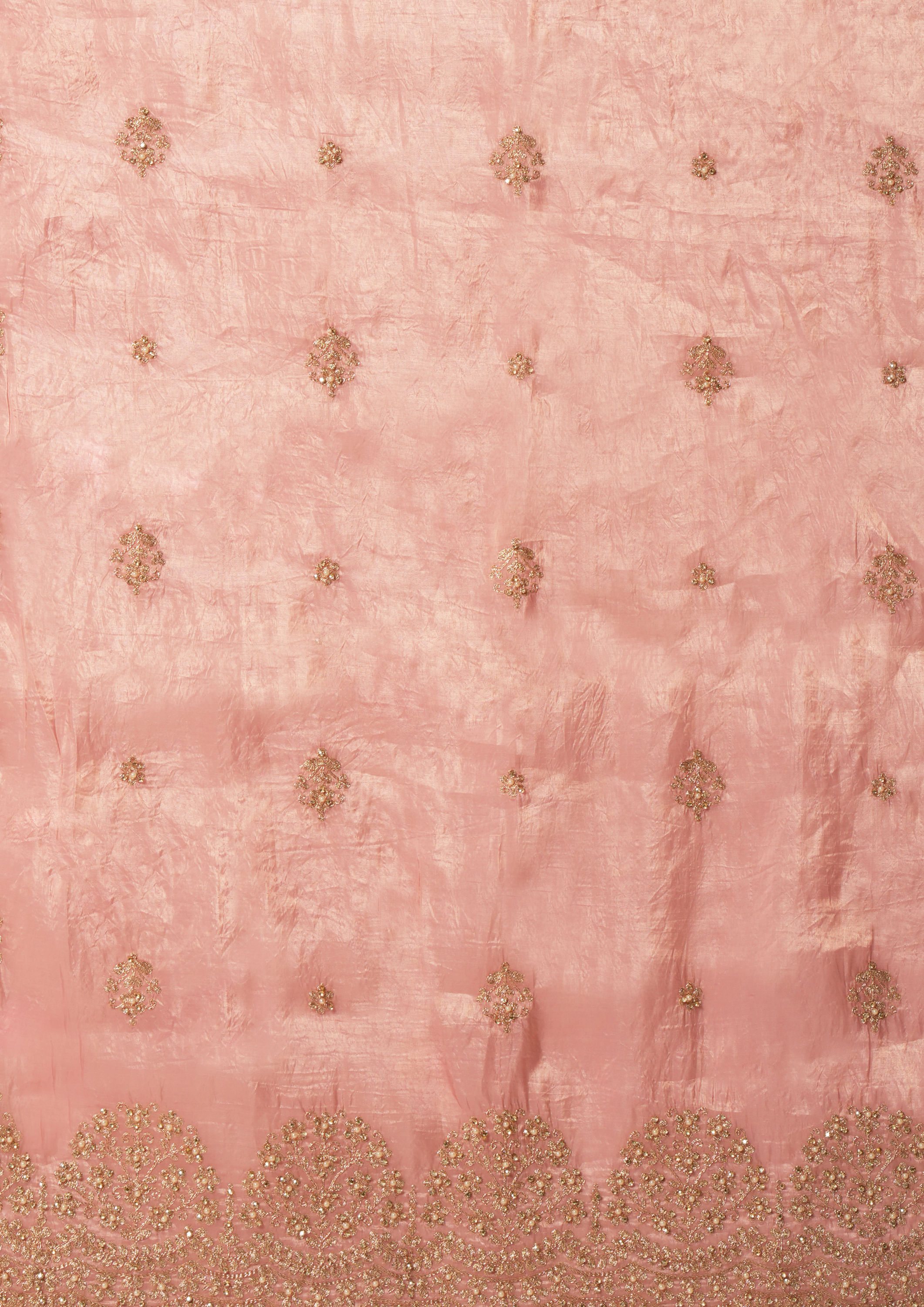 Twamev Women Dusty Pink Swirl Organza Saree