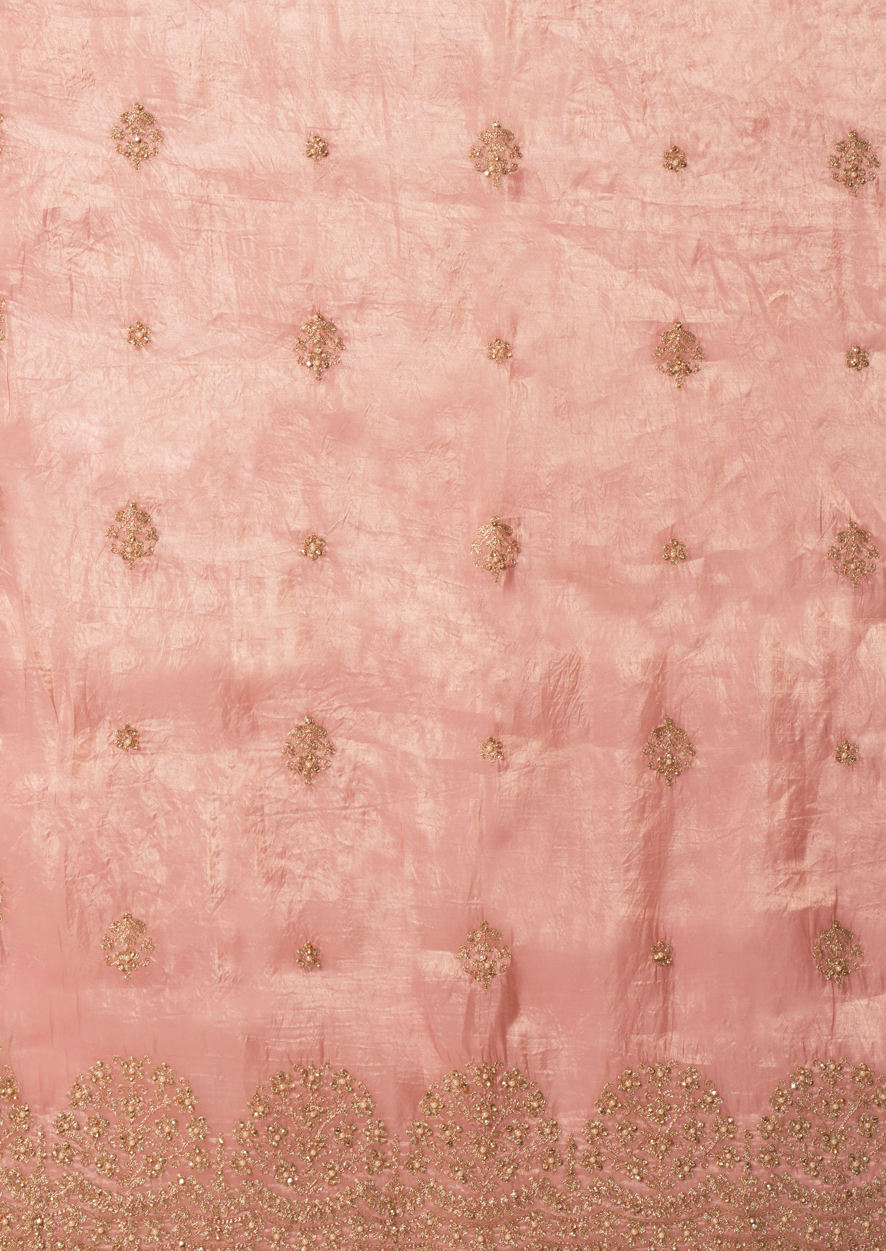 Twamev Women Dusty Pink Swirl Organza Saree