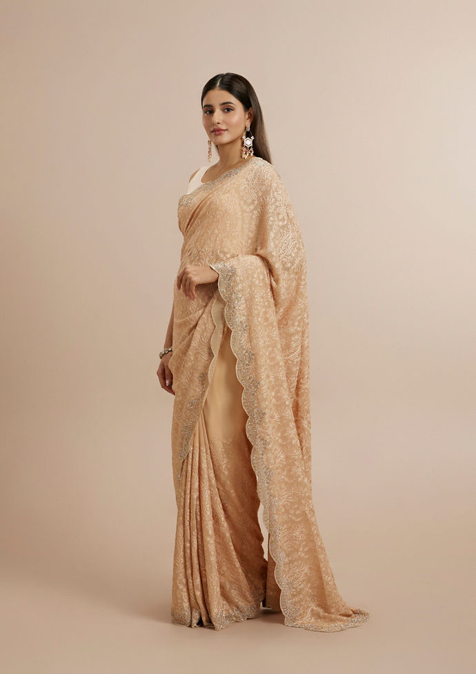 Twamev Women Refined Fawn Elegance Saree