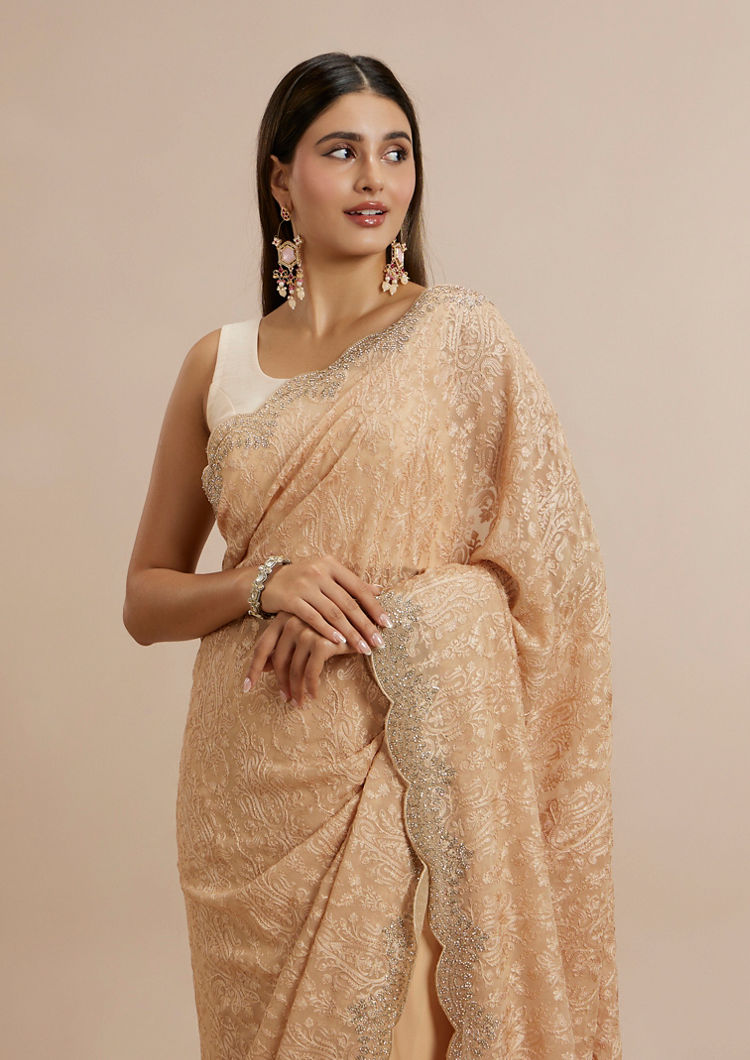 Twamev Women Refined Fawn Elegance Saree