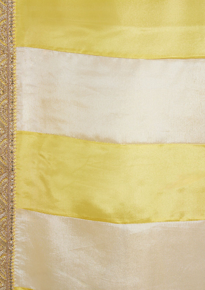 Twamev Women Twamev Yellow Tissue Saree