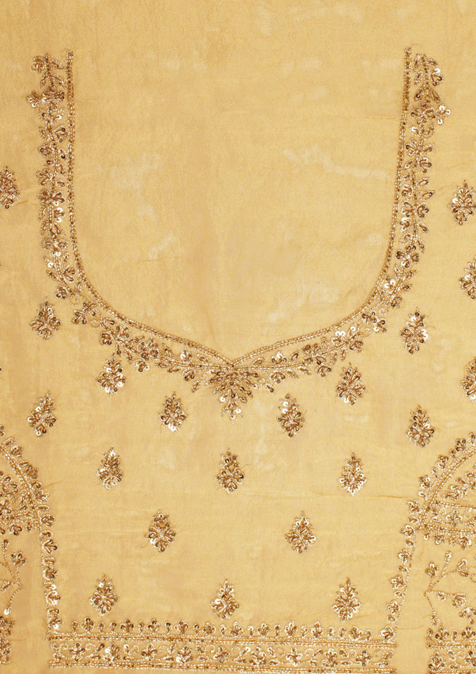 Twamev Women Glistening Gold Tissue Saree image number 4