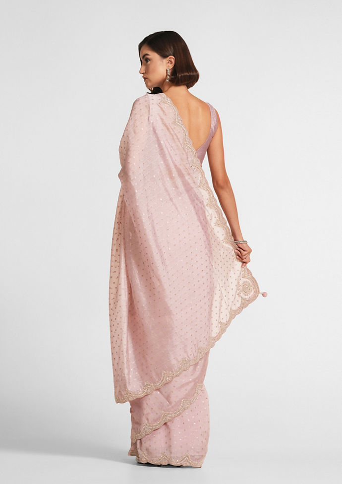 Twamev Women Elegant Pink Extravaganza Saree