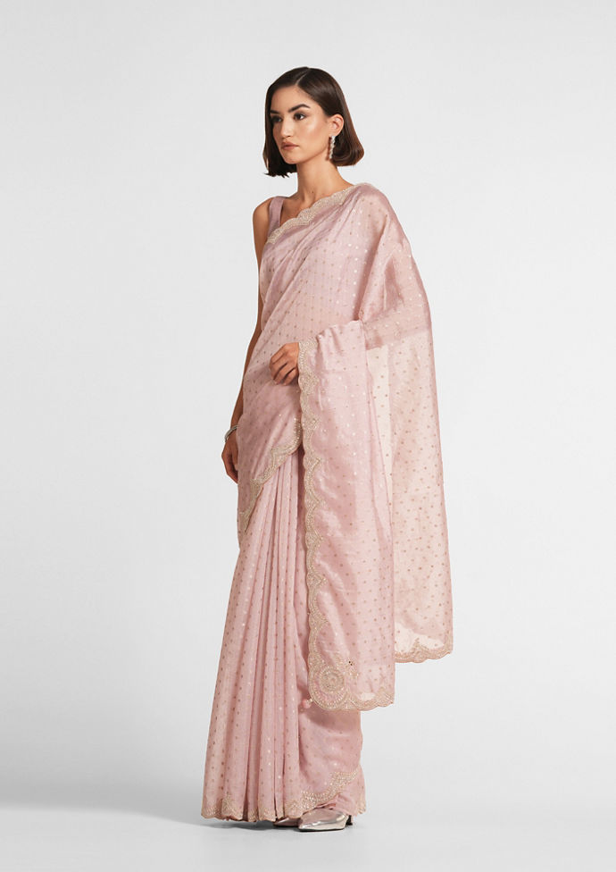 Twamev Women Elegant Pink Extravaganza Saree