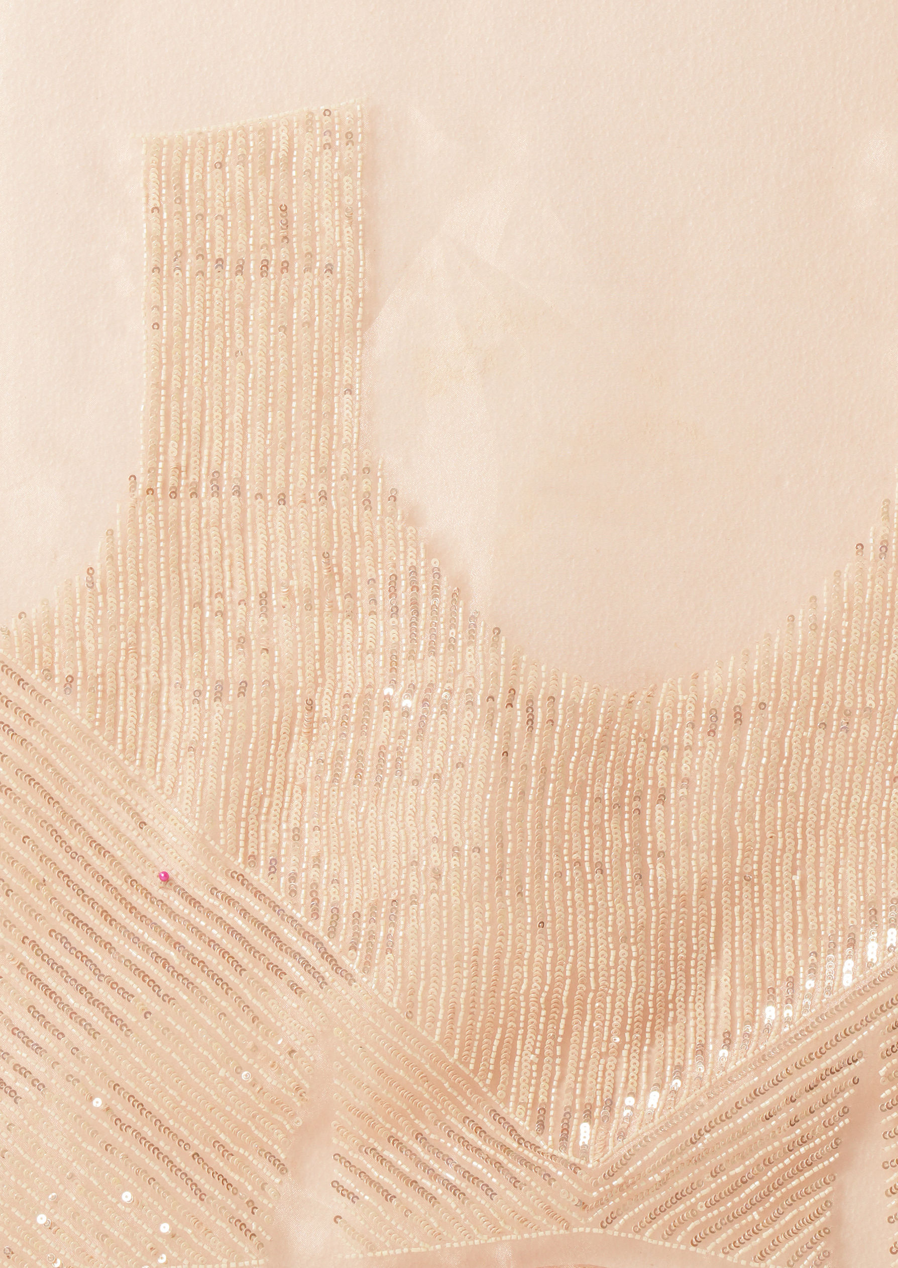Twamev Women Dusty Pink Organza Festive Saree