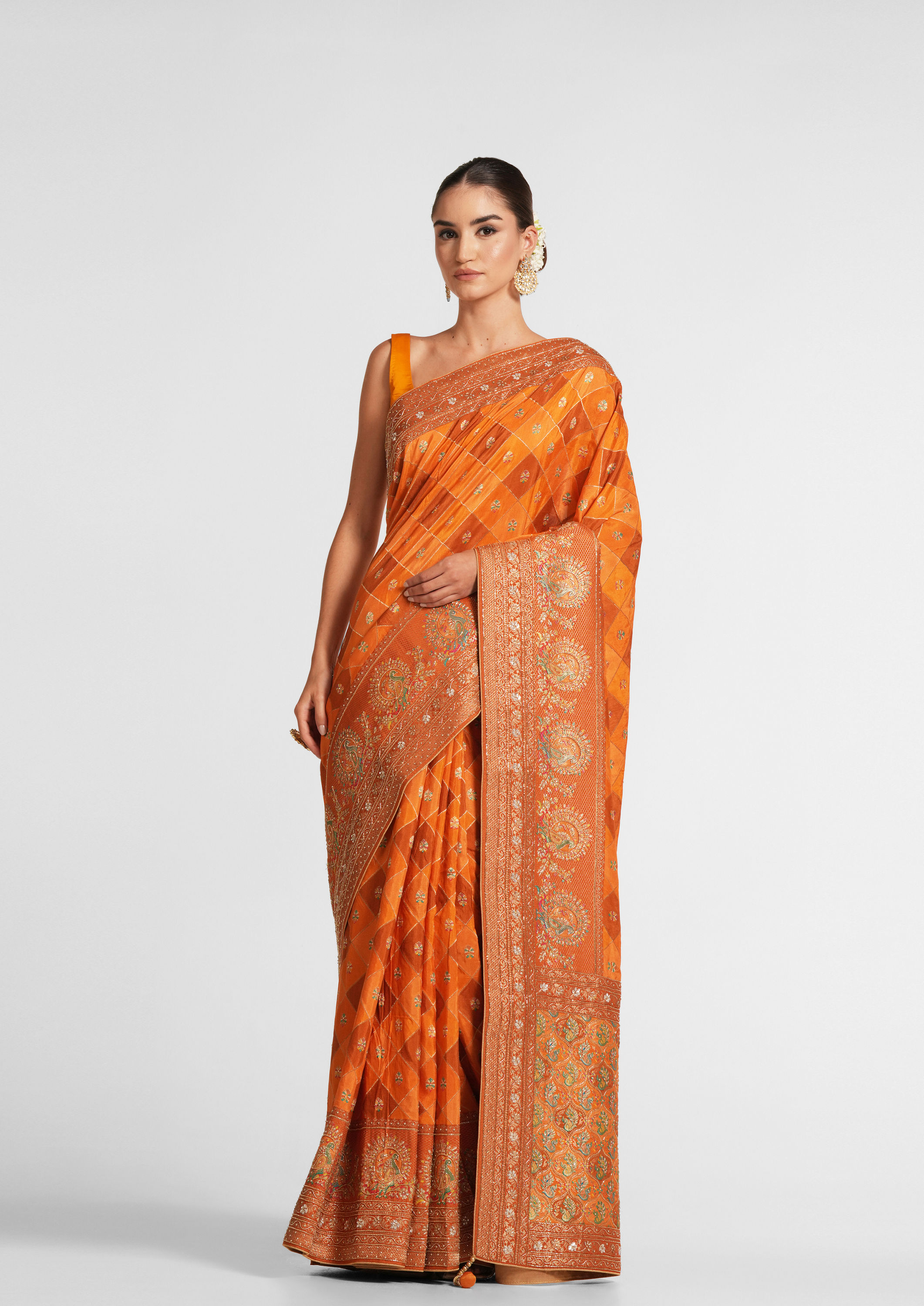 Twamev Women Mustard Elegance Saree