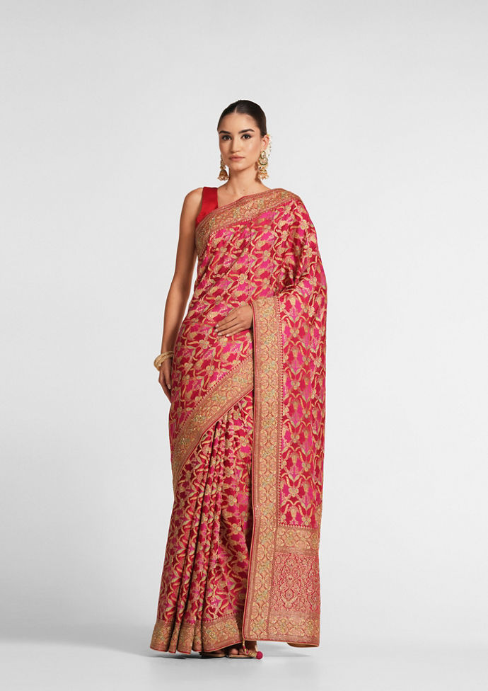 Twamev Women Rani Satin Radiance Saree