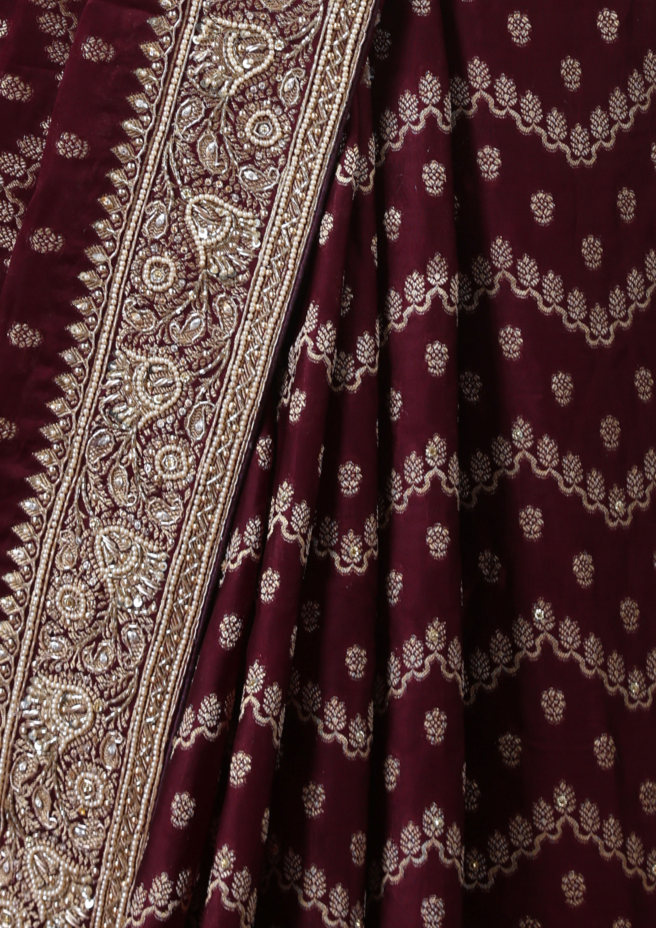 Twamev Women Deep Wine Royal Satin Saree
