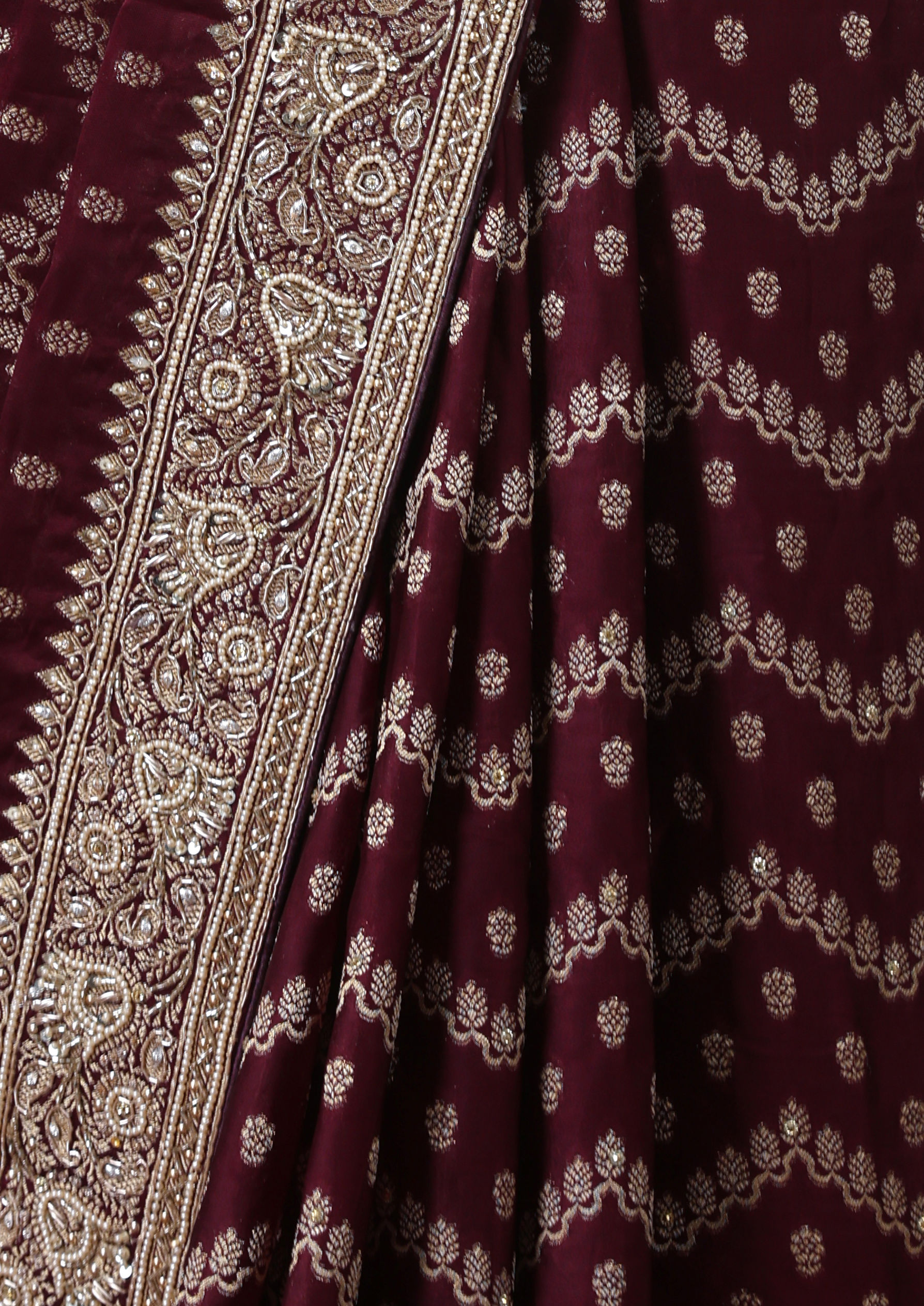 Twamev Women Deep Wine Royal Satin Saree