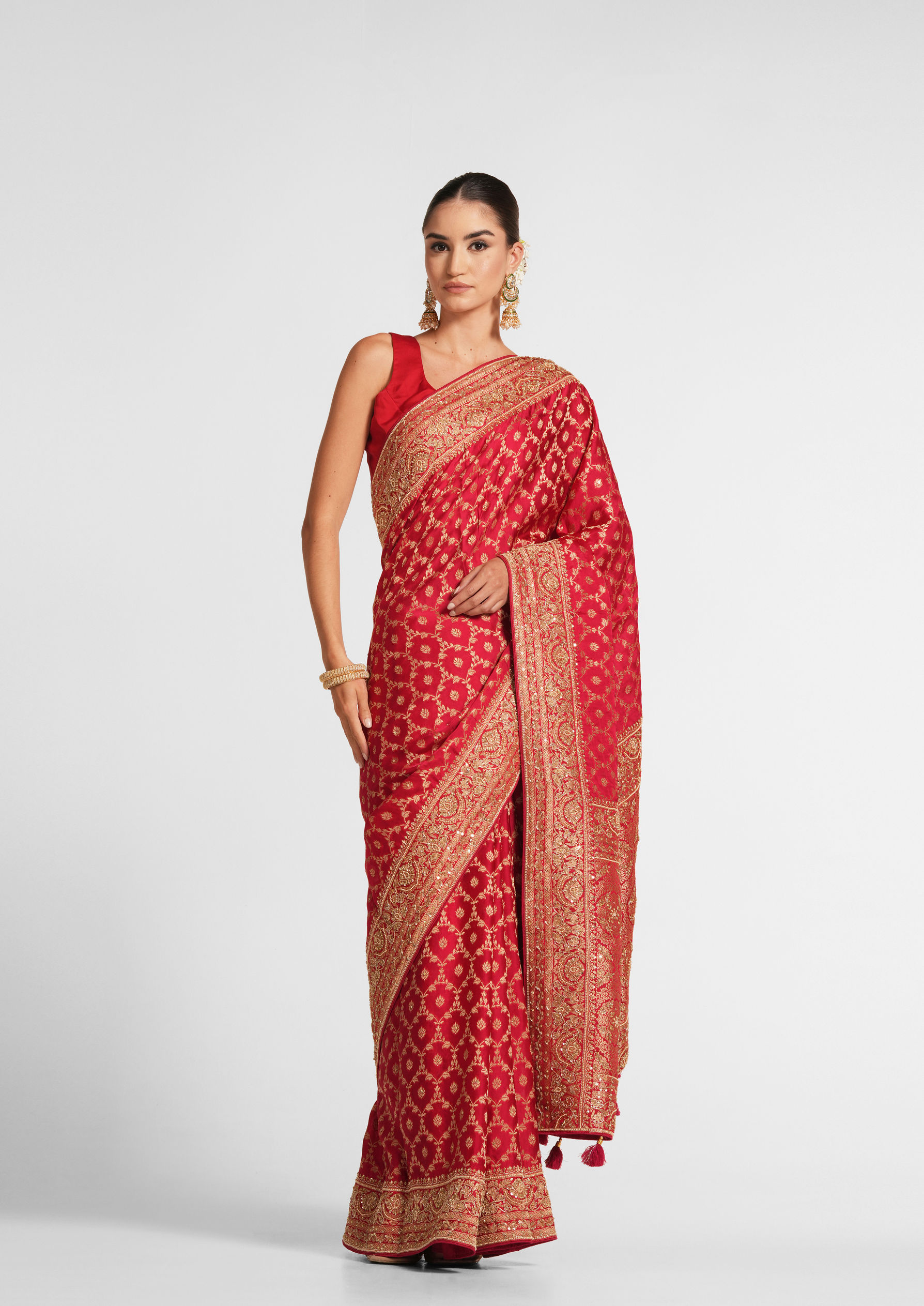 Twamev Women Graceful Rani Wedding Saree