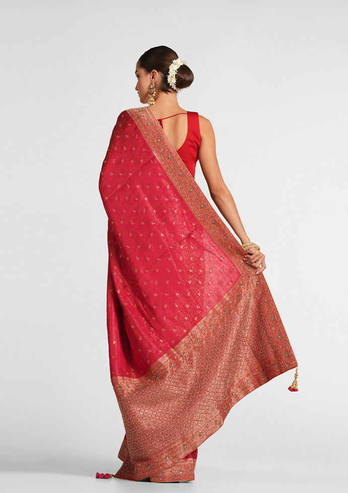 Twamev Women Royal Rani Silk Festive Saree