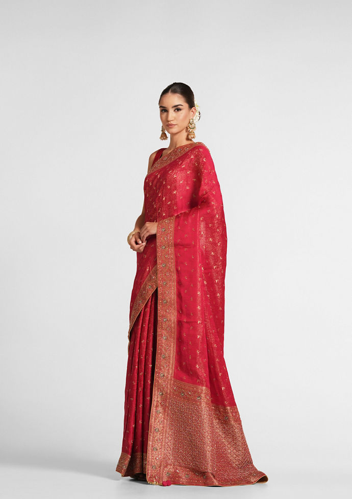 Twamev Women Royal Rani Silk Festive Saree