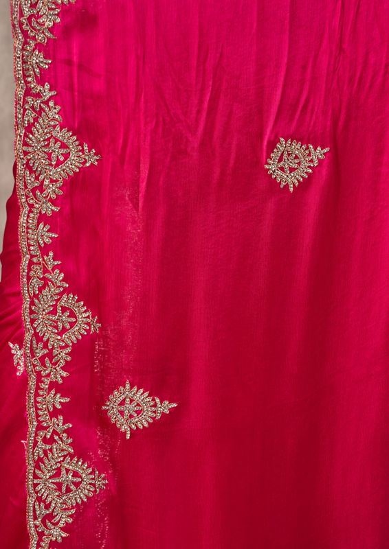 Twamev Women Ravishing Pink Satin Saree