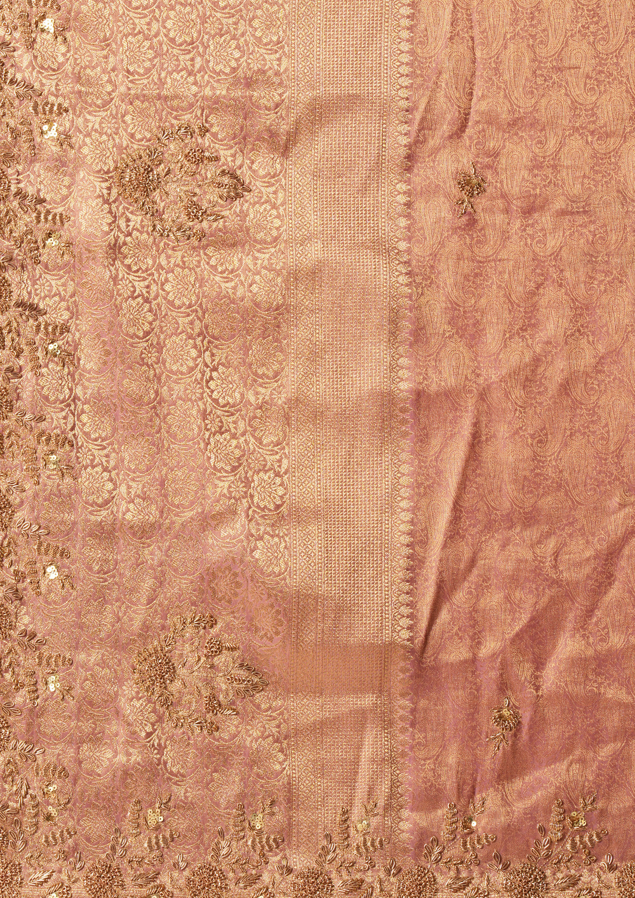Twamev Women Festive Dusty Pink Saree