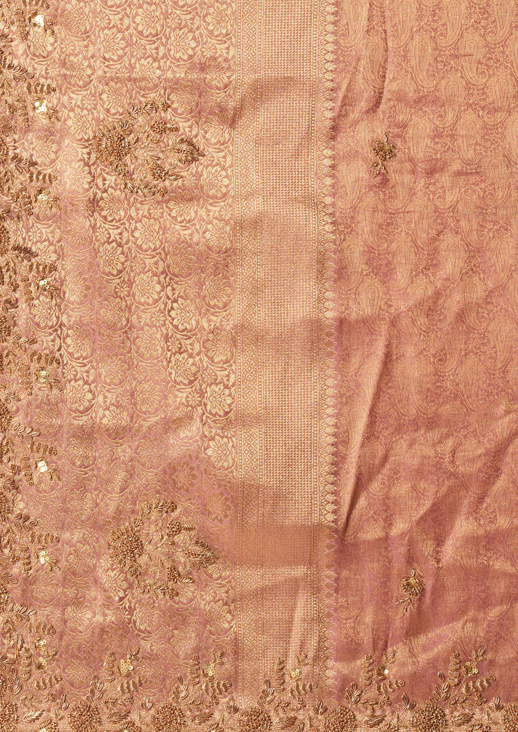 Twamev Women Festive Dusty Pink Saree