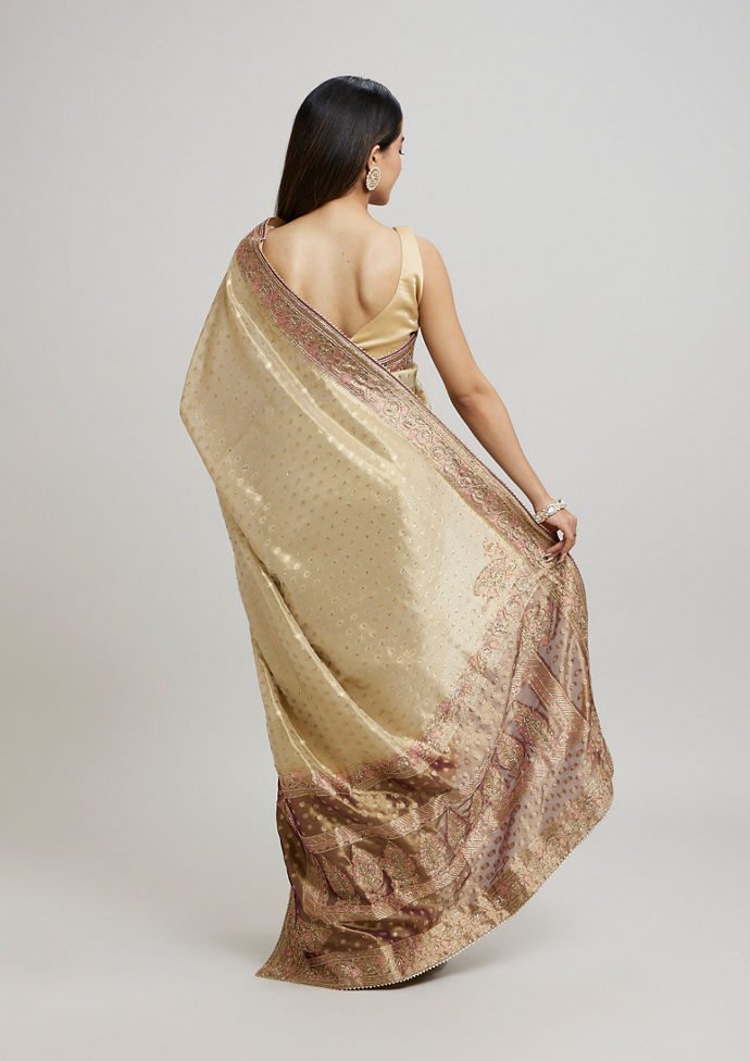 Twamev Women Purple Magic Tissue Saree