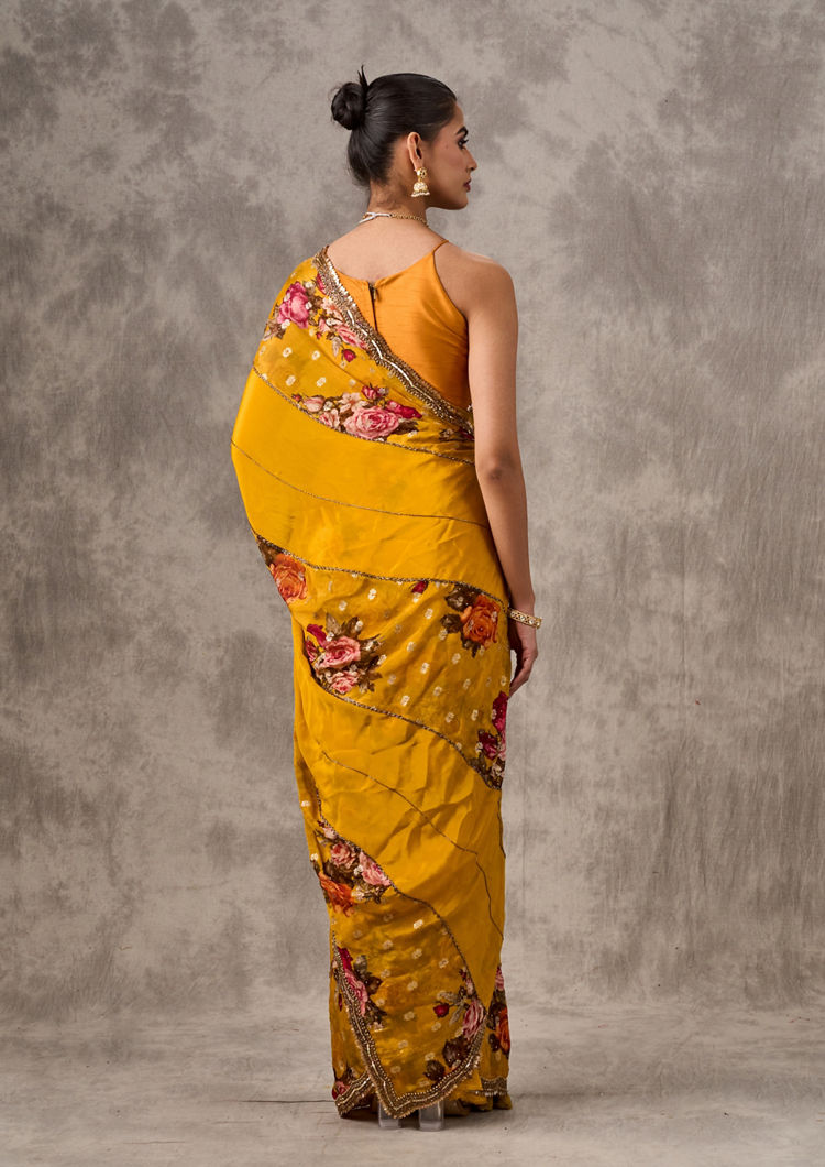 Twamev Women Sublime Mustard Yellow Saree