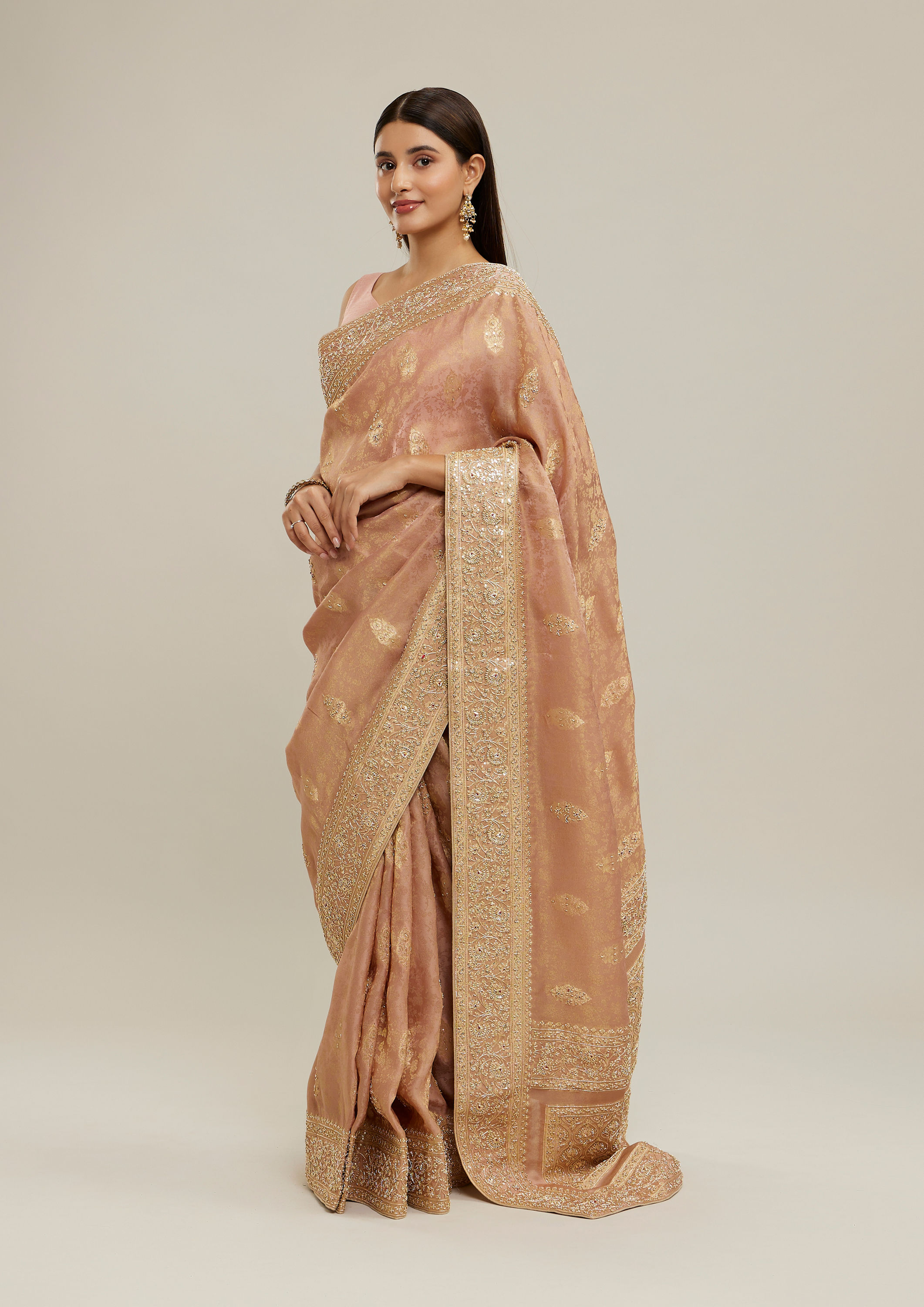 Twamev Women Majestic Purple Satin Saree