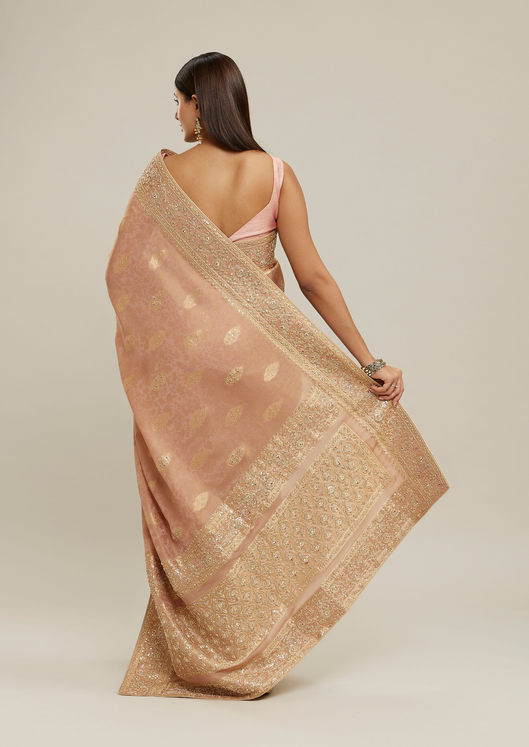 Twamev Women Majestic Purple Satin Saree