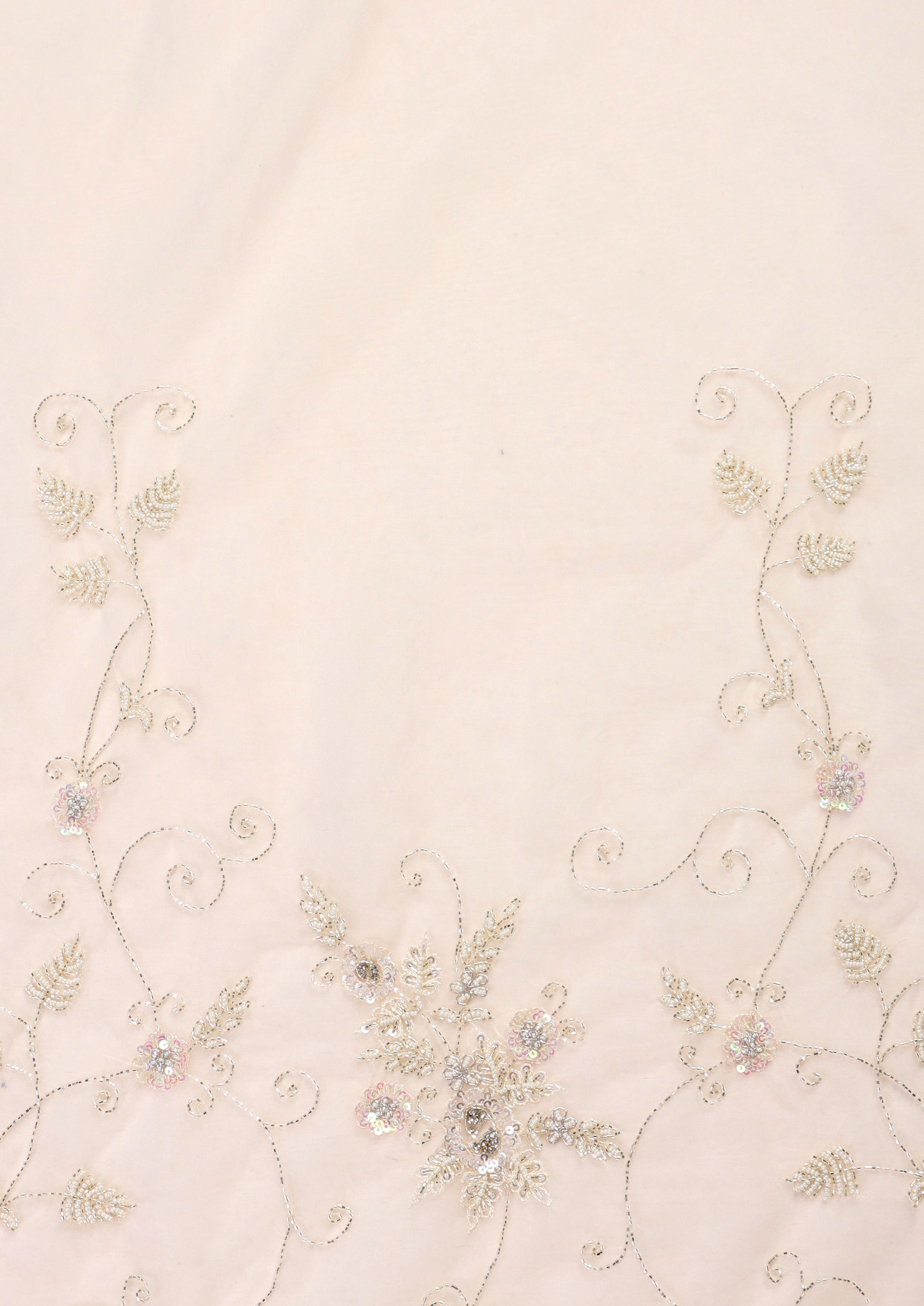 Twamev Women Vision in Cream Organza Saree
