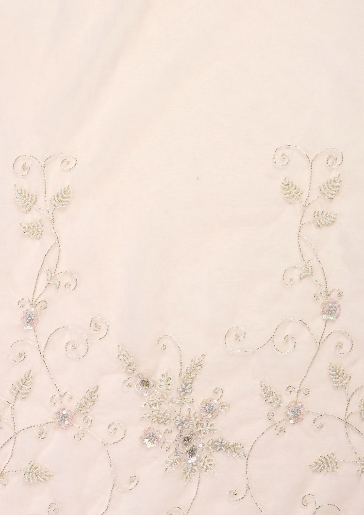 Twamev Women Vision in Cream Organza Saree