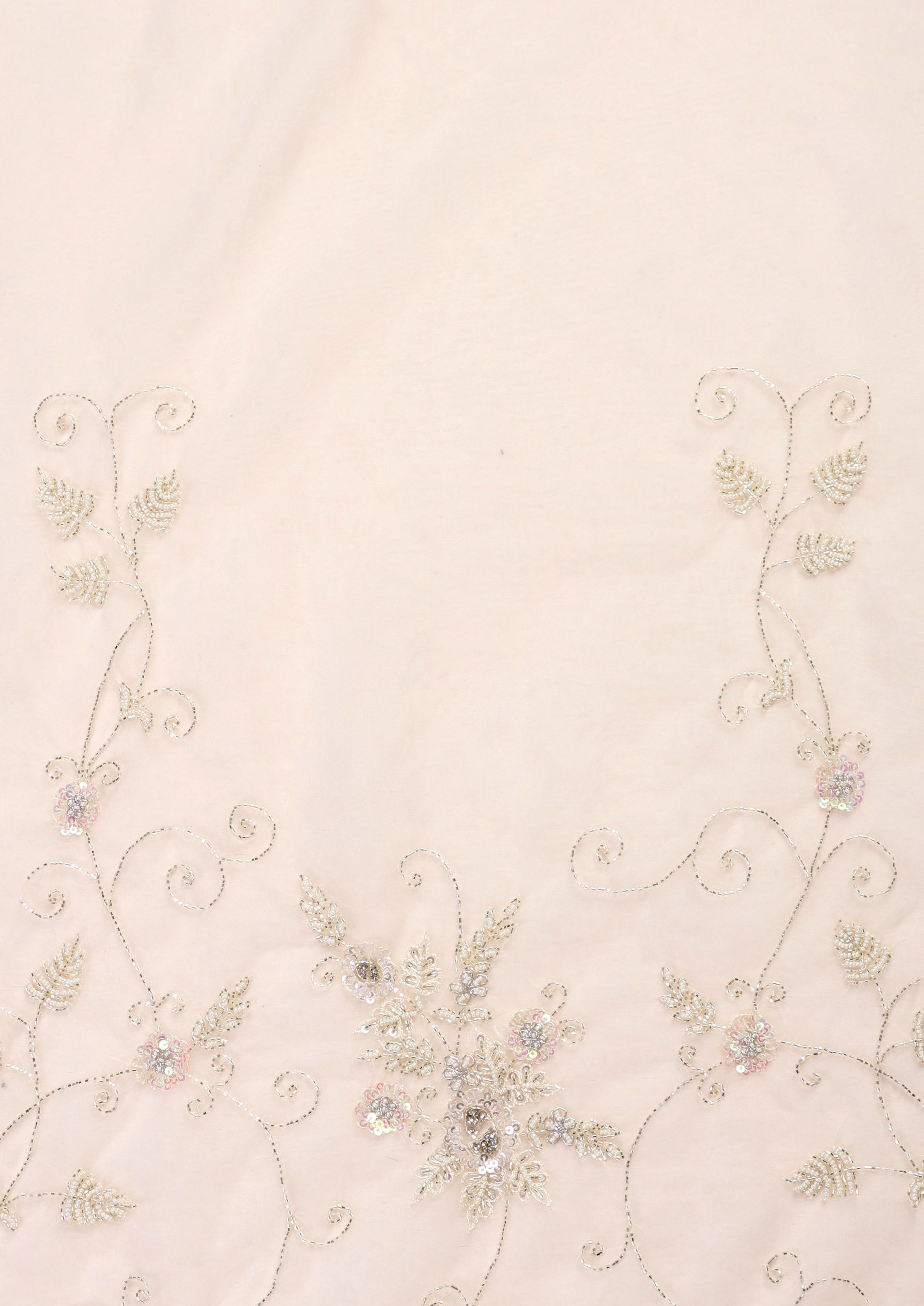 Twamev Women Vision in Cream Organza Saree