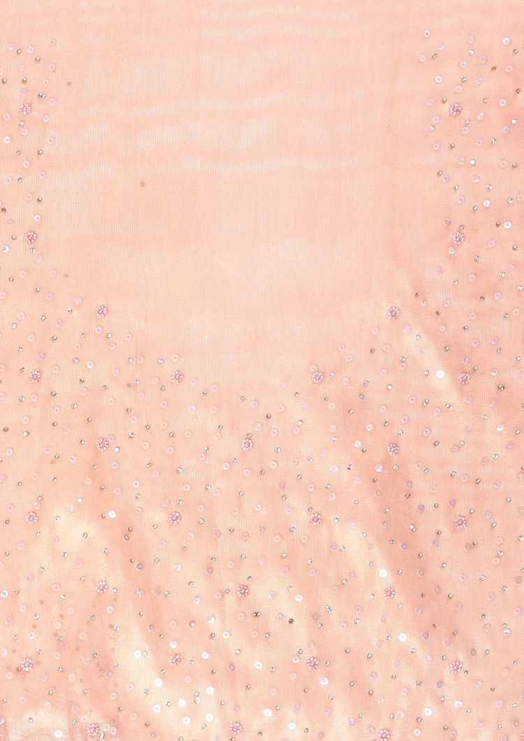 Twamev Women Subtle Luxury Pink Organza Saree