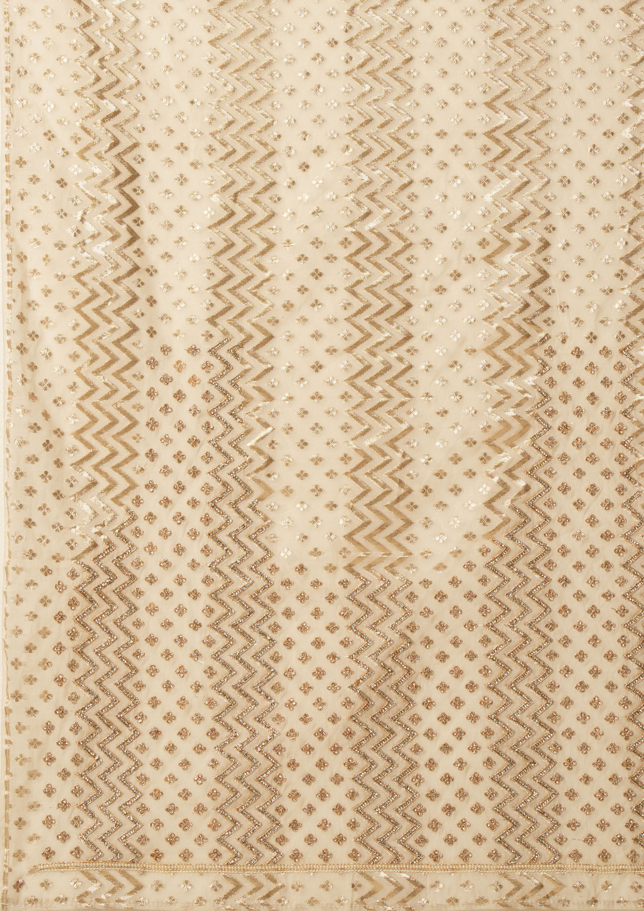 Twamev Women Cream Colored Chanderi Saree
