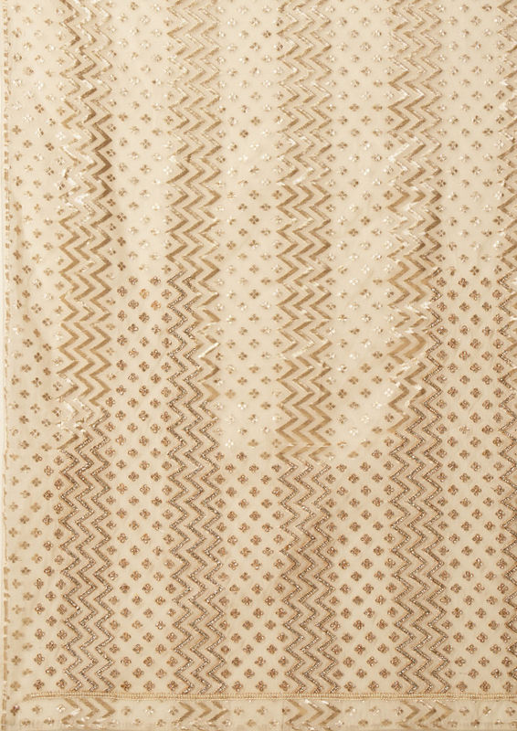Twamev Women Cream Colored Chanderi Saree