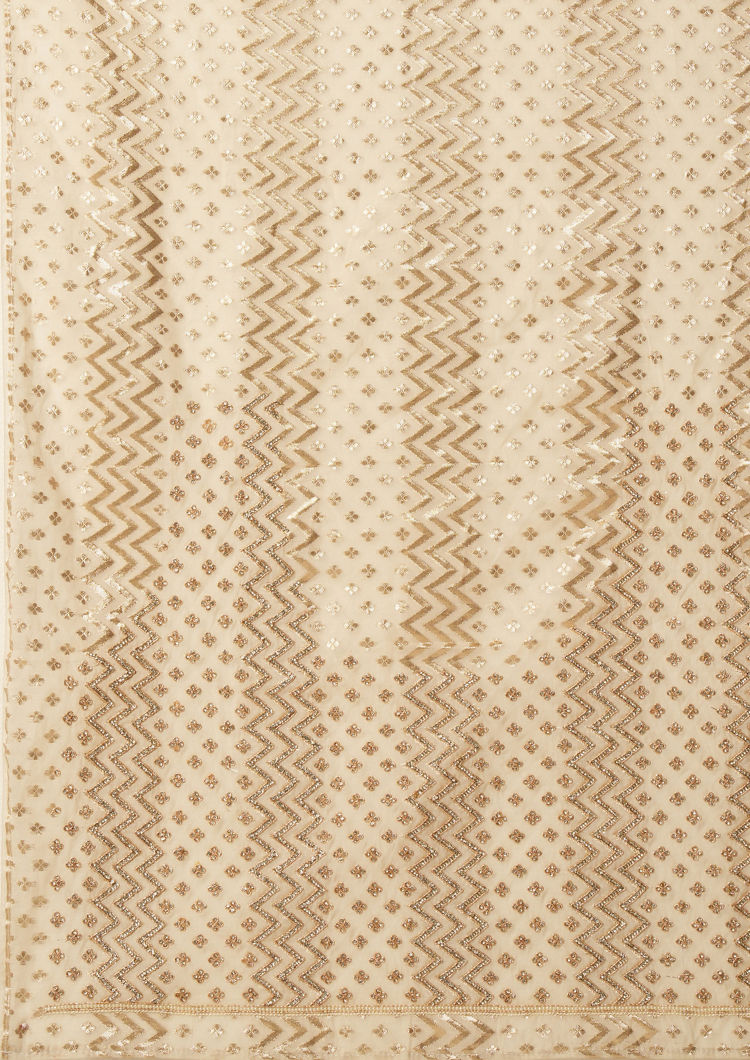 Twamev Women Cream Colored Chanderi Saree